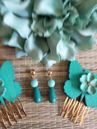 Conjunto Flamenca Flor y Mariposas