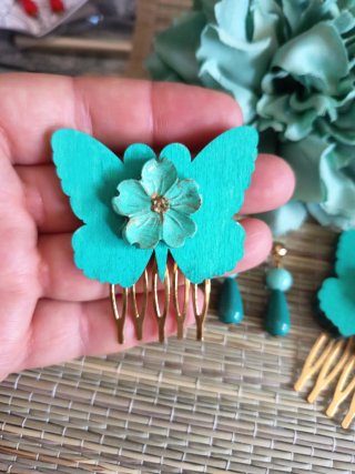Conjunto Flamenca Flor y Mariposas