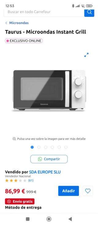 Microondas Taurus Compacto 700W