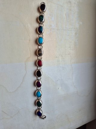 Pulsera Plata Taxco 925 Piedras Naturales