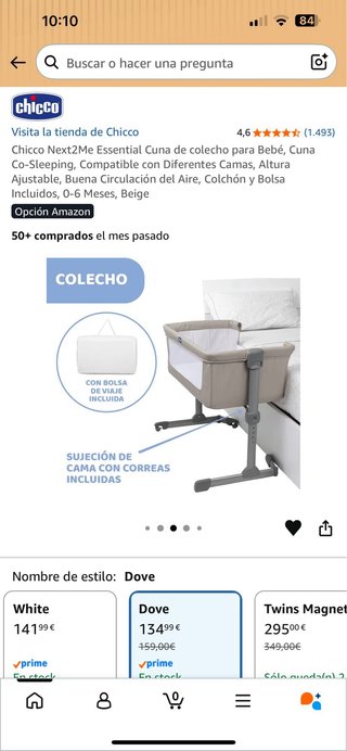Cuna Chicco Next to Me Esencial REGALAS mucho!