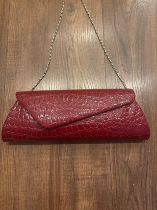Bolso de mano charol rojo cereza