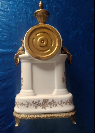 Reloj de sobremesa Bologne dorado y blanco