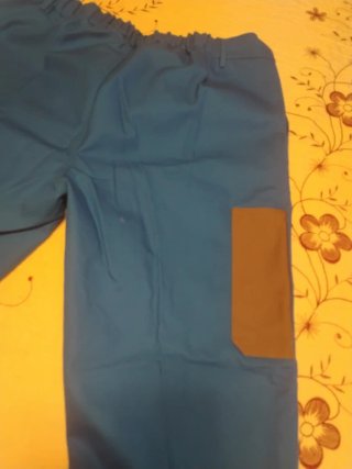 Pantalón de trabajo azul y gris