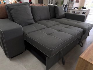 Sofá Cama Chaiselong Antimanchas Negro!