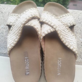 Sandalias Marrones Talla 38, con dorado