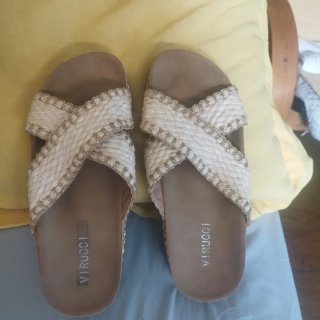 Sandalias Marrones Talla 38, con dorado