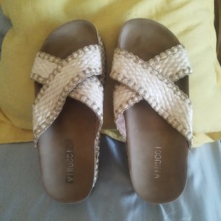 Sandalias Marrones Talla 38, con dorado