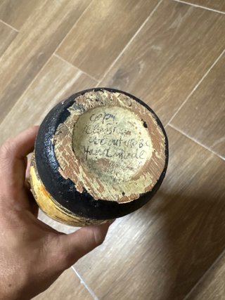Jarrón Cerámica Griego Negro y Dorado