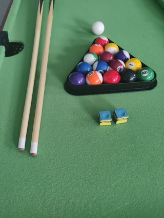 Futbolín, billar y ping pong infantil 3 en 1.