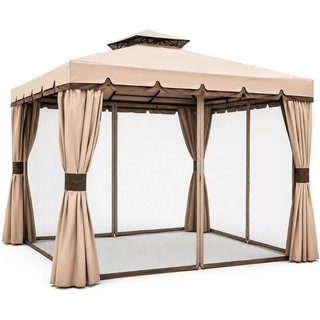 Gazebo 3X3 Metri In Alluminio Telo Impermeabile Zanzariera