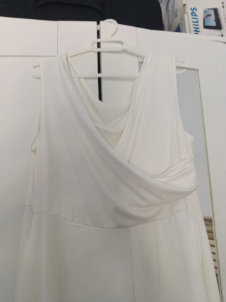 Vestido blanco XXL con drapeado