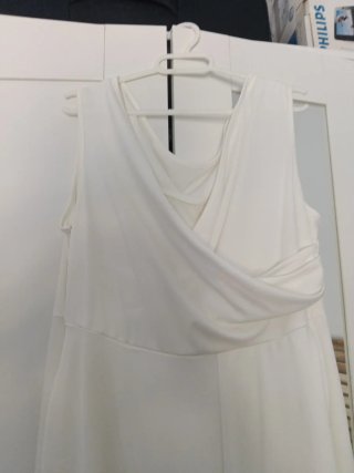 Vestido blanco XXL con drapeado