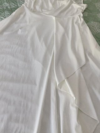 Vestido blanco XXL con drapeado