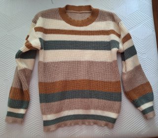Jersey de rayas marrón y beige