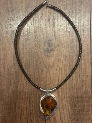 Collar Ámbar Báltico Verde y Plata 925
