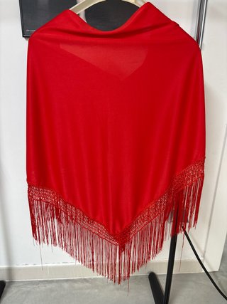 Mantón Flamenco Rojo con Flecos