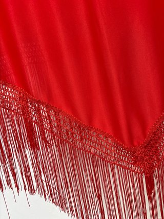 Mantón Flamenco Rojo con Flecos