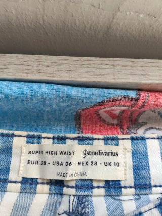 Pantalón rayas azul y blanco Stradivarius