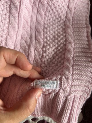 Manta cuna bebé rosa tejida Solo envios