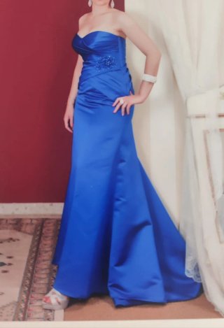Vestido de fiesta azul largo