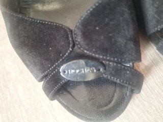 Zapatos Rochas Vintage Lujo Negros y Verdes