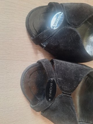 Zapatos Rochas Vintage Lujo Negros y Verdes