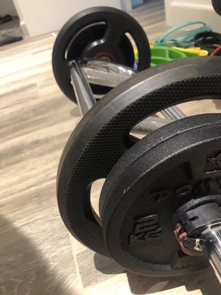 Barra, discos y bandas de gimnasio