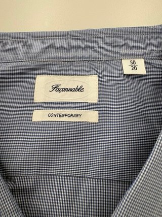 Camisa façonnable cuadros vichy hombre manga larga