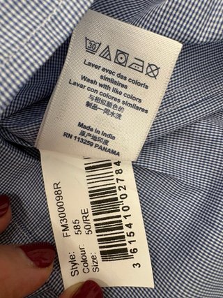 Camisa façonnable cuadros vichy hombre manga larga