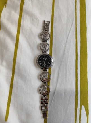 Reloj sfera Negra Plateado