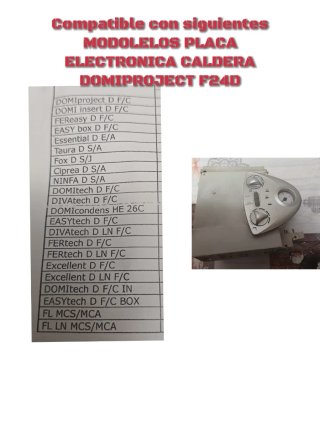 Placa Electrónica Caldera Ferroli DOMIPROJECT F24