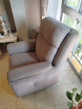 Sillón relax gris tela