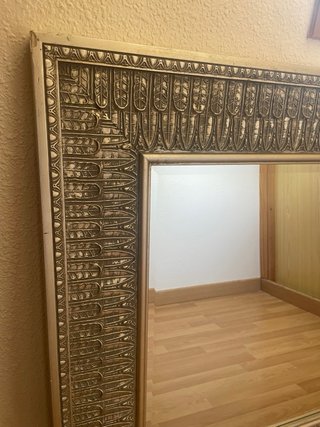 Espejo Grande Pared Marco Plata Envejecida