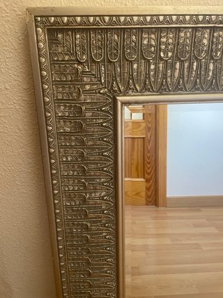 Espejo Grande Pared Marco Plata Envejecida