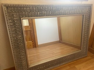 Espejo Grande Pared Marco Plata Envejecida