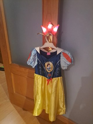 Disfraz Blancanieves con corona luminosa