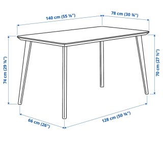 Mesa Ikea Lisabo 140x78cm