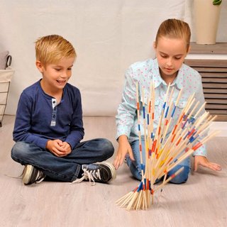 Mikado XXL Game Gioco Bastoncini Legno Grandi 41 Pezzi