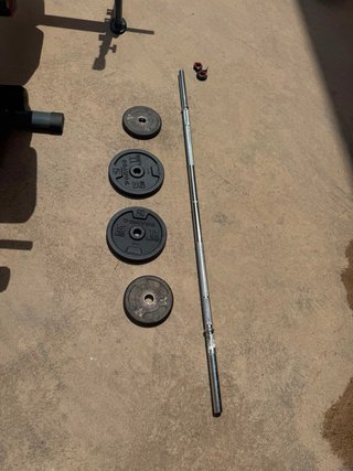 Banco musculación FITFIU + barra 7kg + discos