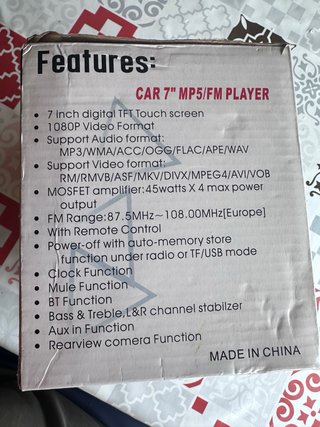 Pantalla Car 7 MP5/FM 7010B