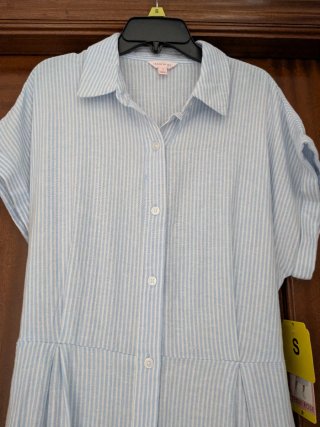 Vestido Camisero Rayas Azules y Blancas Talla S