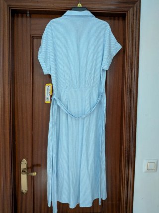 Vestido Camisero Rayas Azules y Blancas Talla S