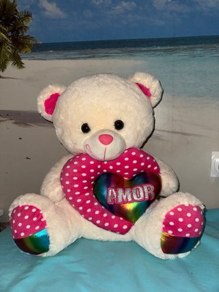 Oso de peluche grande con corazón Amor