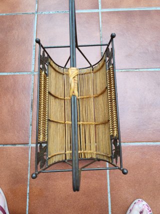 Revistero Vintage Mimbre y Forja Años 70
