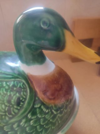 Terrina Cerámica Vintage Pato Verde