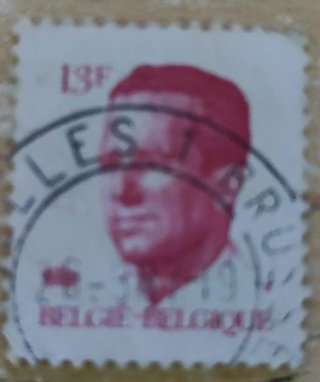 Lotto 4 Francobolli Vintage Belgio Re Baldovino