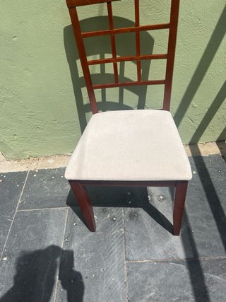 6 Sillas Comedor Madera Tapizadas Beige