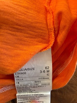 Lote 2 Camisetas Bebé Benetton - Talla 1-6 meses