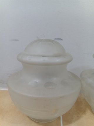 Pareja de tulipas de cristal esmerilado forma piña